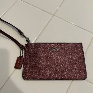 Coach purple sparkle clutch/wristlet
